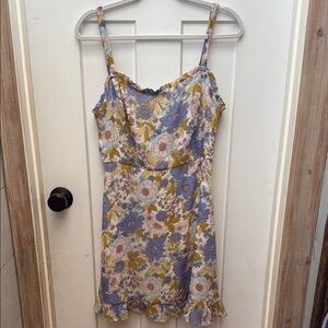 LUSH Floral Sundress with Blue, Yellow & Pink Accents